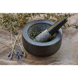 7 in. Dia Black Granite Mortar and Pest