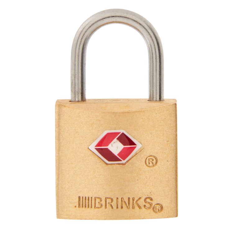 Brink's 22mm TSA Solid Brass Travel Padlock, 2-Pack