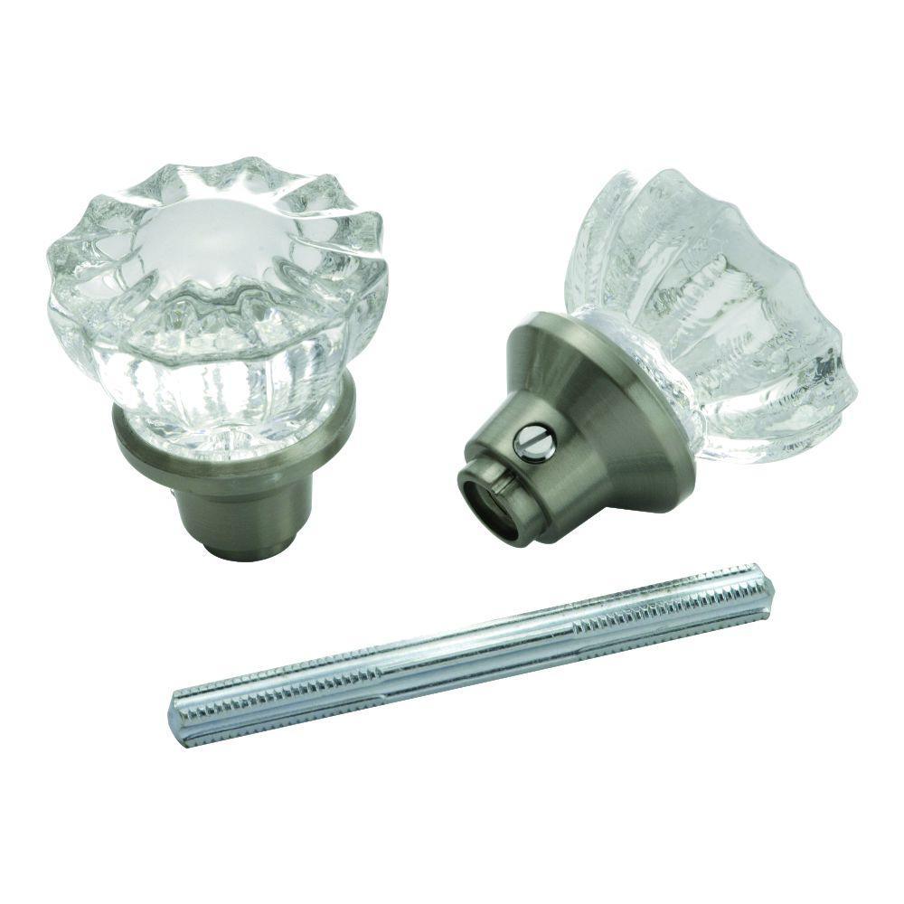 Polished Brass Glass Knob Set with Spindle - Super Arbor