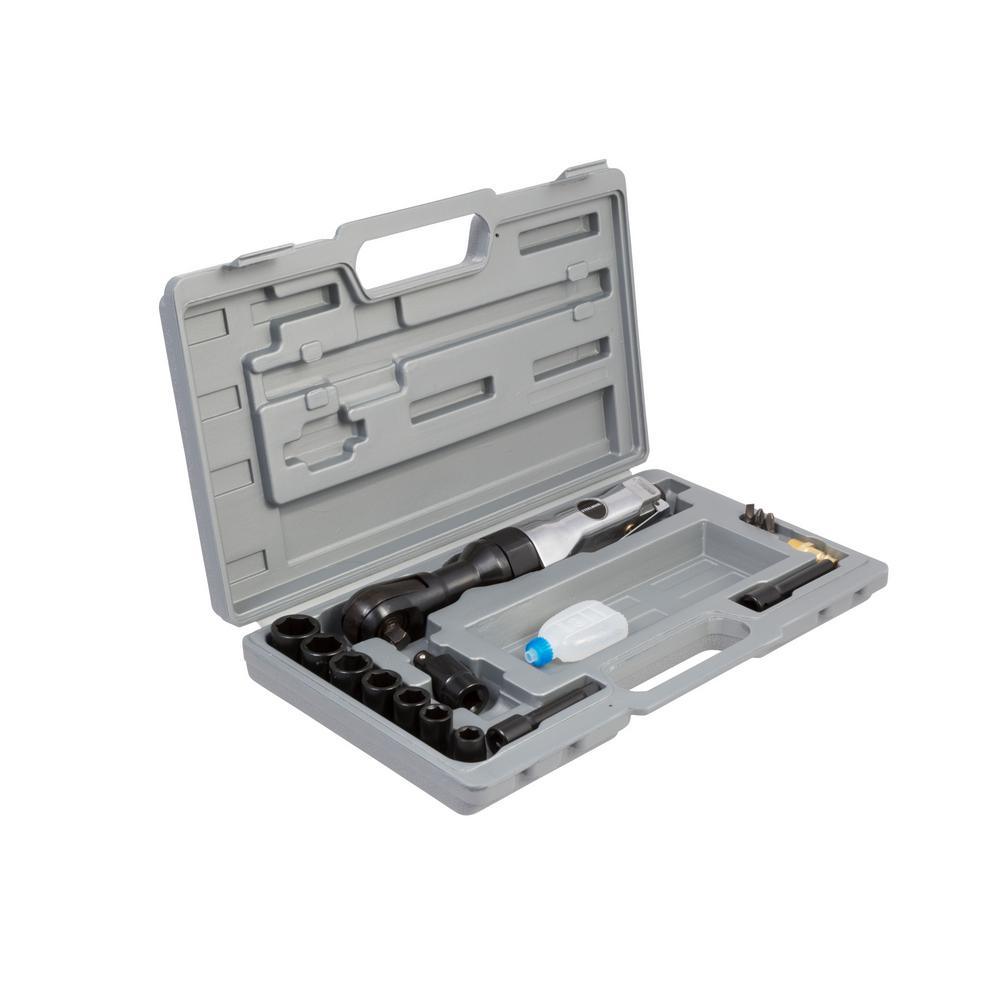 3/8 in. Drive Pneumatic Ratchet Air Tool Set with Sockets and Adapters (16-Piece) - Super Arbor