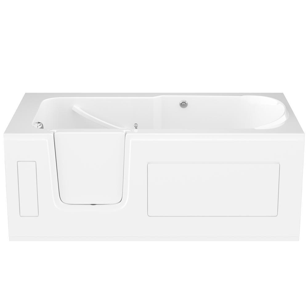 HD Series 30 in. x 60 in. Left Drain Step-In Walk-In Air Tub in White - Super Arbor
