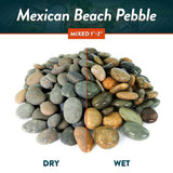 Southwest Boulder & Stone 0.50 cu. ft. 3 in. to 5 in. Mixed Mexican Beach Pebble Smooth Round Rock for Gardens, Landscapes and Ponds - Super Arbor