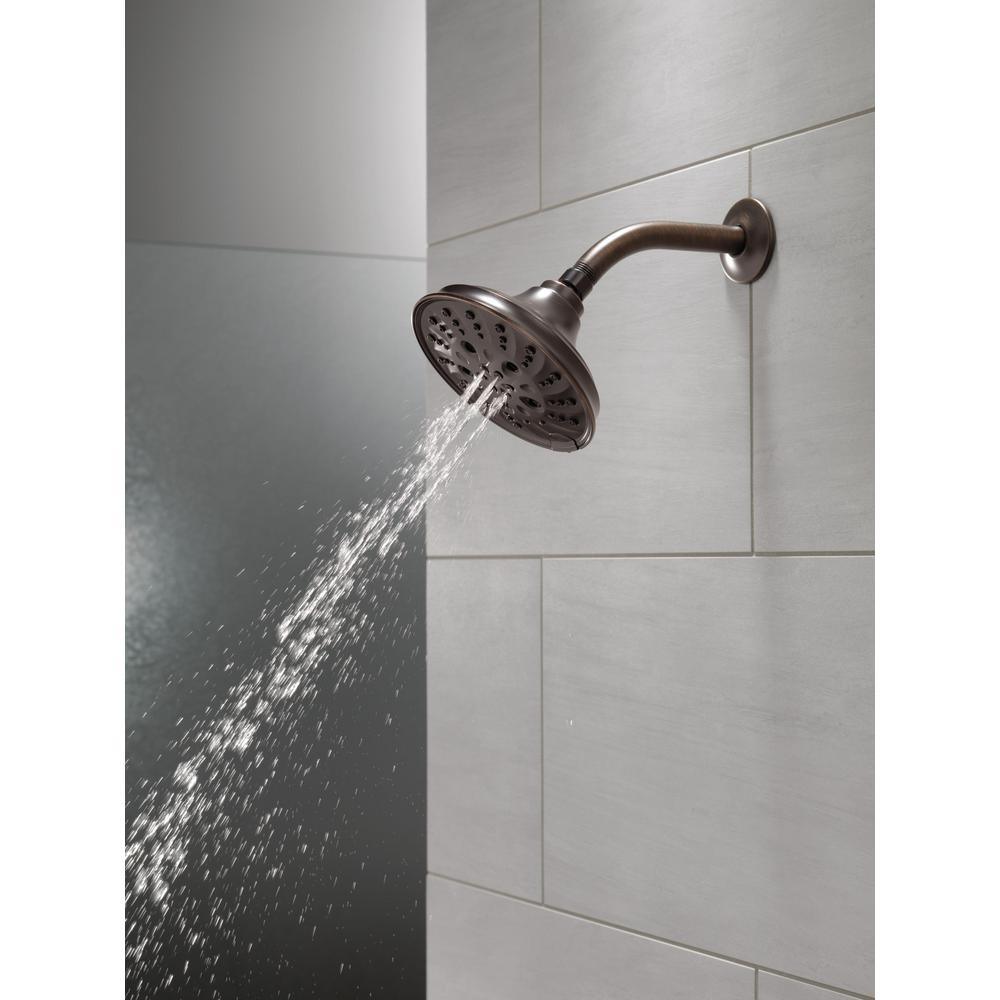 Pivotal 5-Spray 6 in. Single Wall Mount Fixed Rain H2Okinetic Shower Head in Venetian Bronze - Super Arbor