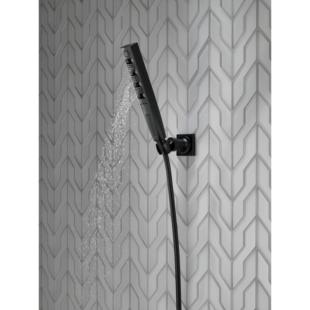 Zura 5-Spray 1.3 in. Single Wall Mount Handheld H2Okinetic Shower Head in Matte Black - Super Arbor