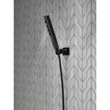 Zura 5-Spray 1.3 in. Single Wall Mount Handheld H2Okinetic Shower Head in Matte Black - Super Arbor