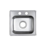 Drop-In 22-Gauge Stainless Steel 15 in. 2-Hole Single Bowl Bar Sink