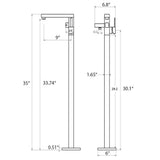 67 in. Glossy White Acrylic Bathtub - Modern Flat Bottom Stand Alone Tub - Luxurious SPA Tub - Super Arbor