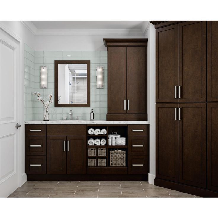 Shaker Assembled 36x34.5x24 in. Blind Base Corner Kitchen Cabinet in Java