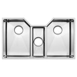 Bradford Undermount 16-Gauge Stainless Steel 35.5 in. Triple Basin Kitchen Sink with Basket Strainer - Super Arbor