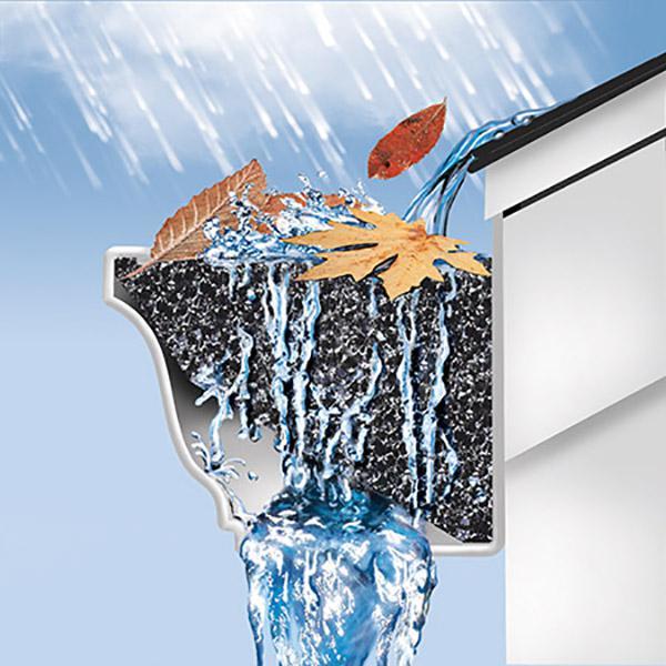 PRO FR 4 ft. Foam Filter Plastic Gutter Guard for 5 in. K-Style (8-Pack) - Super Arbor