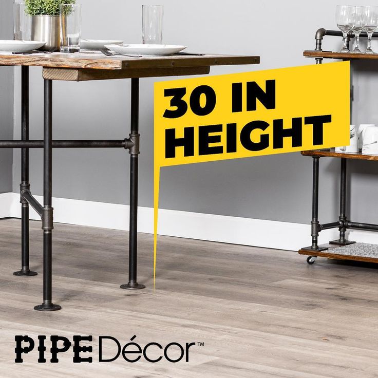 3/4 in. Black Pipe 29 in. L x 30 in. H Solitaire Design Kitchen Table Kit