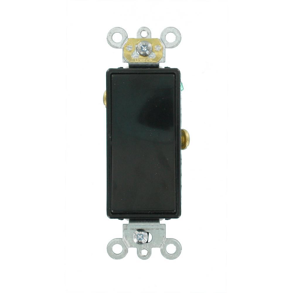 15 Amp Decora Plus Commercial Grade Single Pole Rocker Switch, Black - Super Arbor