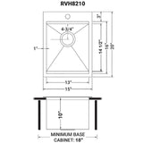 Workstation Drop-in Stainless Steel 15 in. x 20 in. Topmount Bar Prep RV Kitchen Sink 16-Gauge Single Bowl - Super Arbor