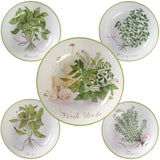 Fresh Herbs 12 in. and 8 in. Multi-Colored Pasta Bowl Set (Set of 5)