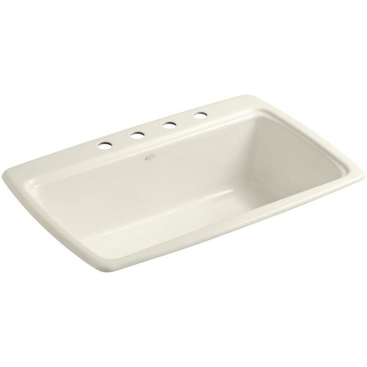 Cape Dory Drop-In Cast-Iron 33 in. 4-Hole Single Basin Kitchen Sink in Black