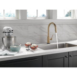 Delta Trinsic Touch2O Champagne Bronze 1-Handle Deck-Mount Pull-Down Touch Kitchen Faucet