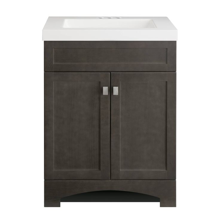 Style Selections Drayden 24-in Heirloom Single Sink Bathroom Vanity with White Cultured Marble Top