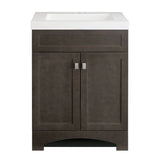 Style Selections Drayden 24-in Heirloom Single Sink Bathroom Vanity with White Cultured Marble Top
