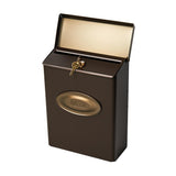 Designer Medium, Vertical, Wall Mount, Locking Mailbox, Venetian Bronze - Super Arbor