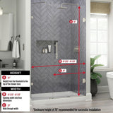 Ametrine 48 in. x 76 in. Heavy Frameless Hinge Shower Door in Brushed Nickel with 5/16 in. (8 mm) Clear Glass - Super Arbor