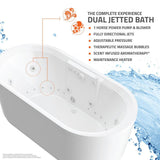 Agate Diamond Series 6 ft. Acrylic Center Drain Flatbottom Whirlpool Freestanding Bathtub in White - Super Arbor