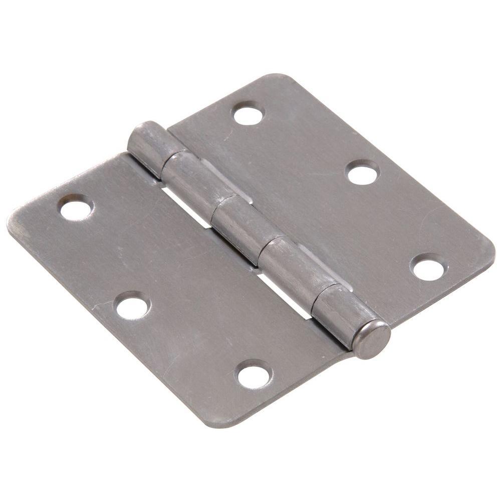 3-1/2 in. Antique Brass Residential Door Hinge with 5/8 in. Round Corner Removable Pin Full Mortise (9-Pack) - Super Arbor