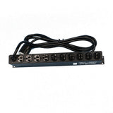 12 Outlet NEMA 5-20R Horizontal Rack Mount Surge Protective Power Distribution Unit with NEMA L5-20P Locking Plug, Black - Super Arbor