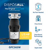GE Disposall 1/3-HP Continuous Feed Garbage Disposer, Corded (Model GFC365W)
