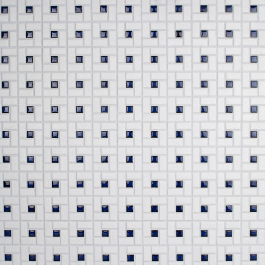 Merola Tile Spiral Blue and White 12-1/2 in. x 12-1/2 in. x 6 mm Porcelain Mosaic Tile (11.07 sq. ft. / case)