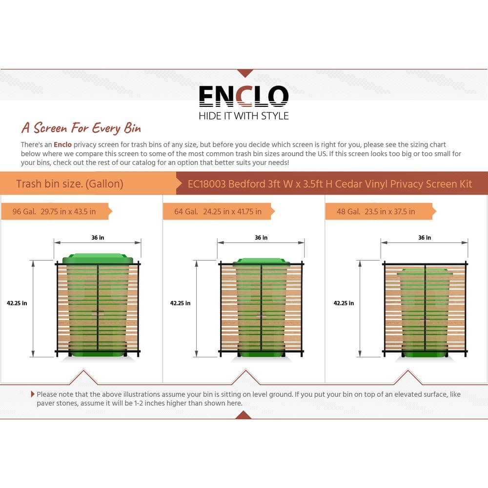 Enclo Privacy Screens Bedford 3.5 ft. x 3 ft. Cedar Vinyl Privacy Screen Panel Kit (2-Pack)