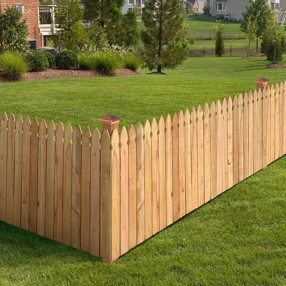 Outdoor Essentials 3-1/2 ft. x 8 ft. Western Red Cedar Privacy French Gothic Fence Panel Kit