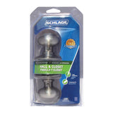 Schlage Plymouth Satin Nickel Passage Lockset, ANSI Grade 2, 1-3/4 in
