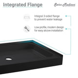 Voltaire 60 in. x 36 in. Acrylic Single-Threshold Right Drain Shower Base in Black - Super Arbor