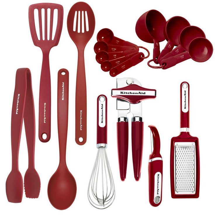 17-Piece Utensils Set in Red