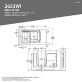 Safe Premier 52.75 in. x 60 in. x 26 in. Right Drain Walk-in Whirlpool Bathtub in White - Super Arbor