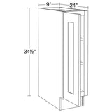 Home Decorators Collection Grayson 9 in. W x 24 in. D x 34.5 in. H Assembled Plywood Full Height Door Base Kitchen Cabinet in Deep Onyx LH