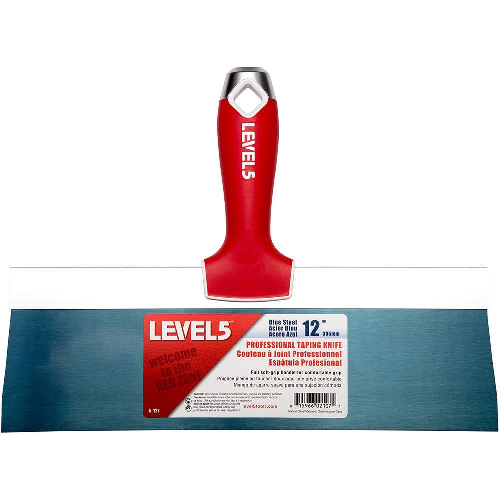 12 in. Blue Steel Taping Knife with Soft Grip - Super Arbor