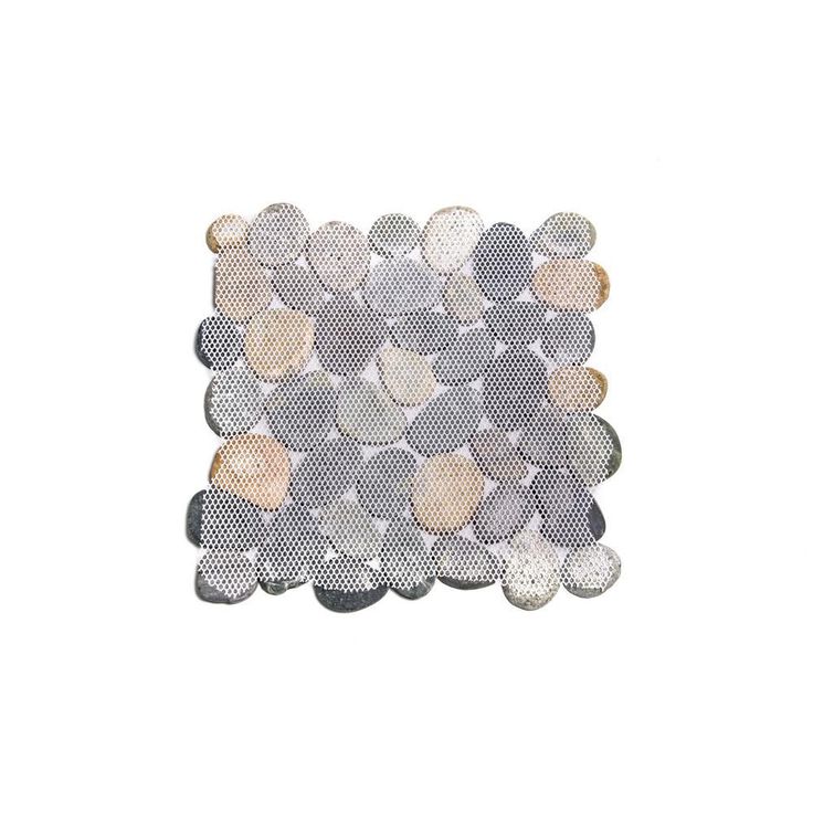 Cruz Bay Sliced Pebble Tile River Grey 11-1/2 in. x 11-1/2 in. x 9.5 mm Mesh-Mounted Mosaic Tile (10.12 sq. ft. / case)