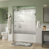 Crestfield 60 x 58-3/4 in. Frameless Contemporary Sliding Bathtub Door in Bronze with Clear Glass - Super Arbor