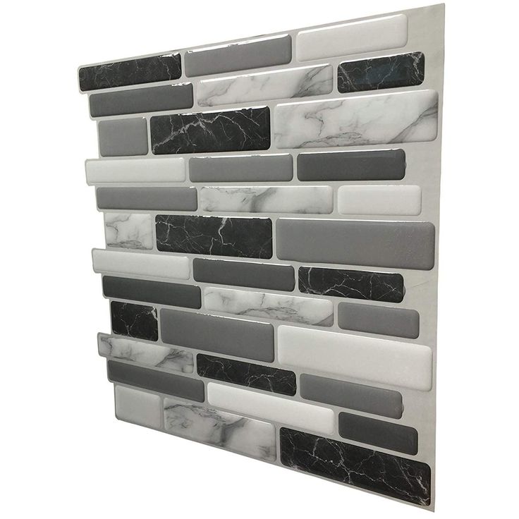Art3d Gray Marble 12 in. x 12 in. Peel and Stick Wall Tile Backsplash (6-Pack)