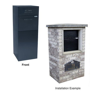 Full Service Vault Mailbox with Mail and Package Delivery in Black - Super Arbor