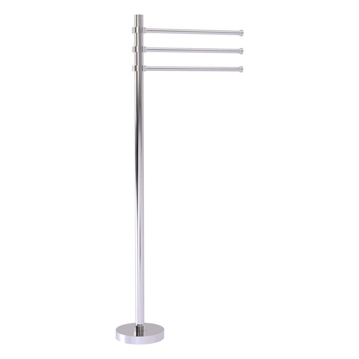 Allied Brass Towel Stand with 3 Pivoting 12-in Arms in Polished Nickel