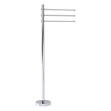Allied Brass Towel Stand with 3 Pivoting 12-in Arms in Polished Nickel
