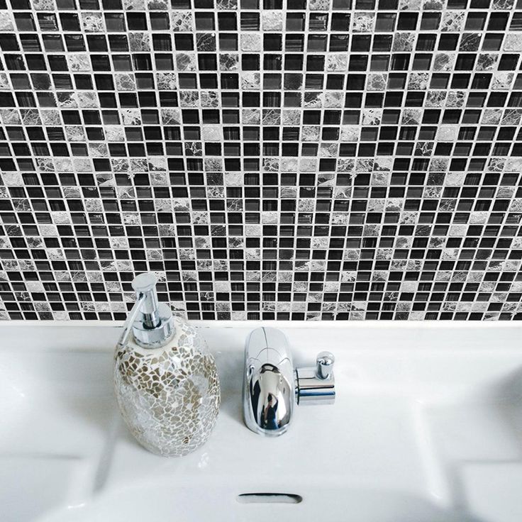 UKAP 10Pcs Mosaic Pattern Waterproof Wall Tile Stickers Peel and Stick Tile Kitchen Backsplash Wallpaper Sticker 15x15cm/20x20cm