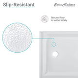 Voltaire 60 in. x 36 in. Acrylic Single-Threshold Center Drain Shower Base in White - Super Arbor