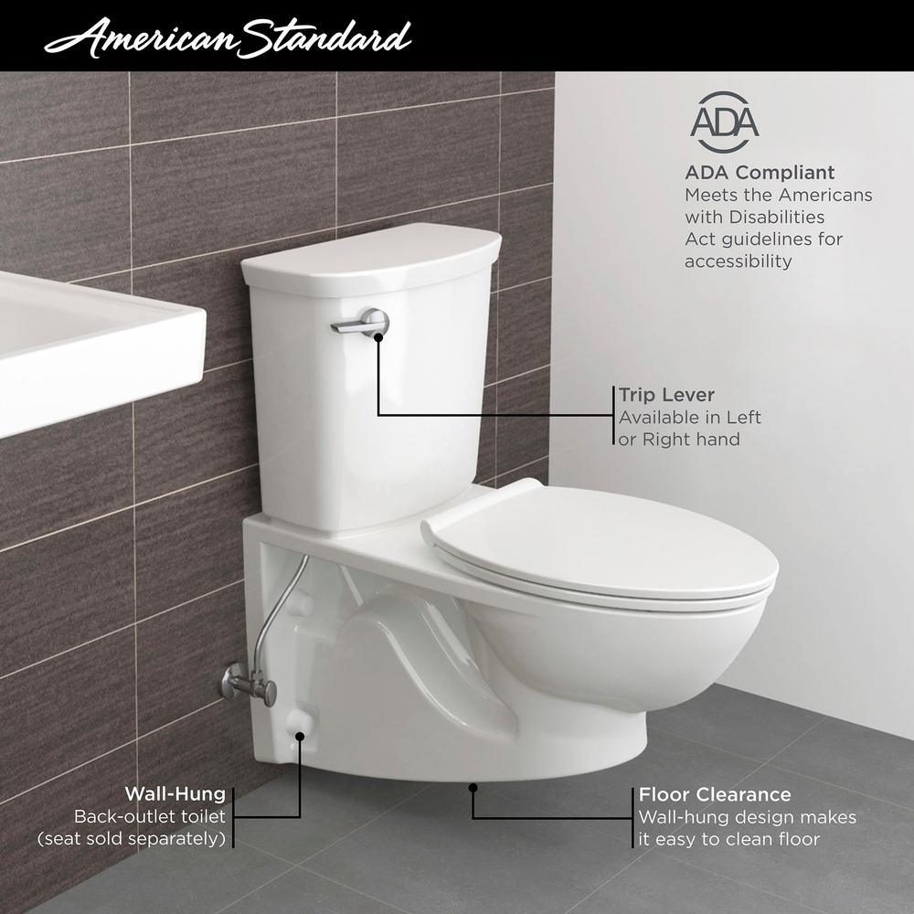 Glenwall VorMax 1.28 GPF Single Flush Toilet with Left Hand Trip Lever in White (Seat Not Included) - Super Arbor