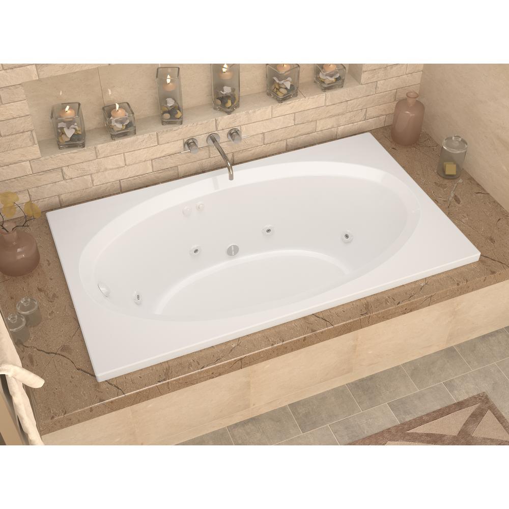 Imperial 7 ft. Rectangular Drop-in Whirlpool Bathtub in White - Super Arbor