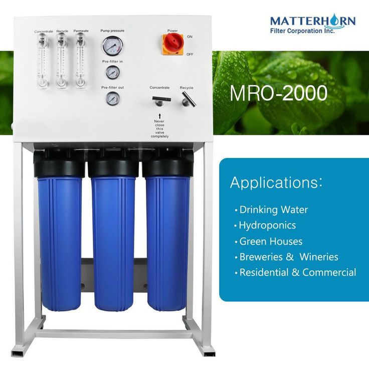 Commercial Reverse Osmosis System for Drinking Water and Hydroponics Applications, 2,000 GPD