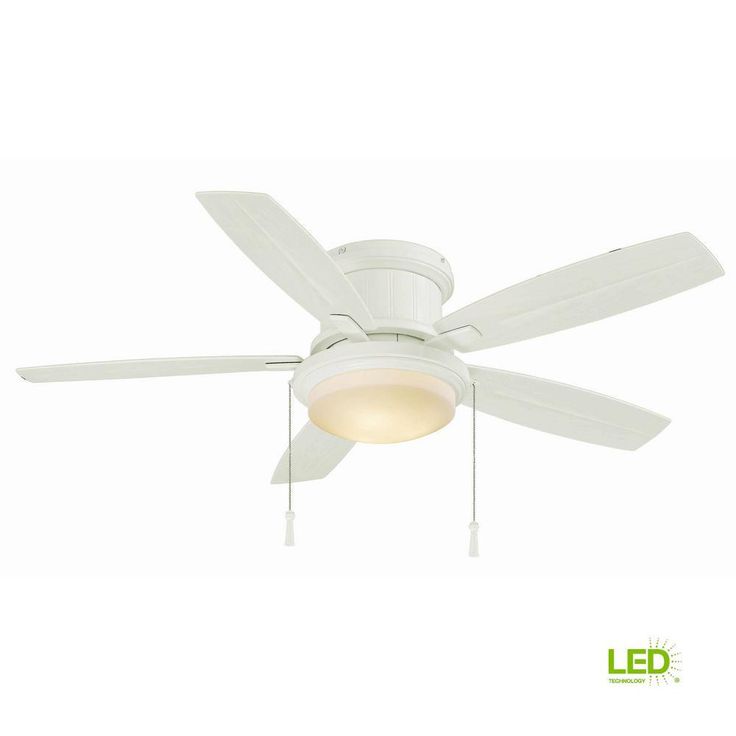 Roanoke 48 in. LED Indoor/Outdoor Matte White Ceiling Fan with Light Kit