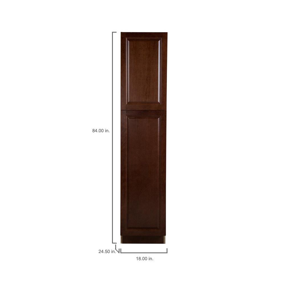 Benton Assembled 18x84x24 in. Pantry Cabinet with Adjustable Shelves in Amber - Super Arbor